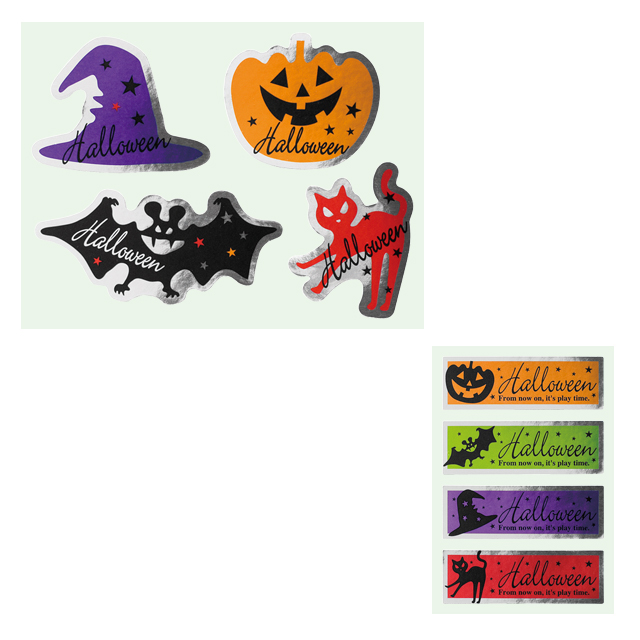 ブラックハロウィンシール-1(W48×H37他): シール｜ギフト、ラッピング用品、包装資材通販 HEADS ヘッズ