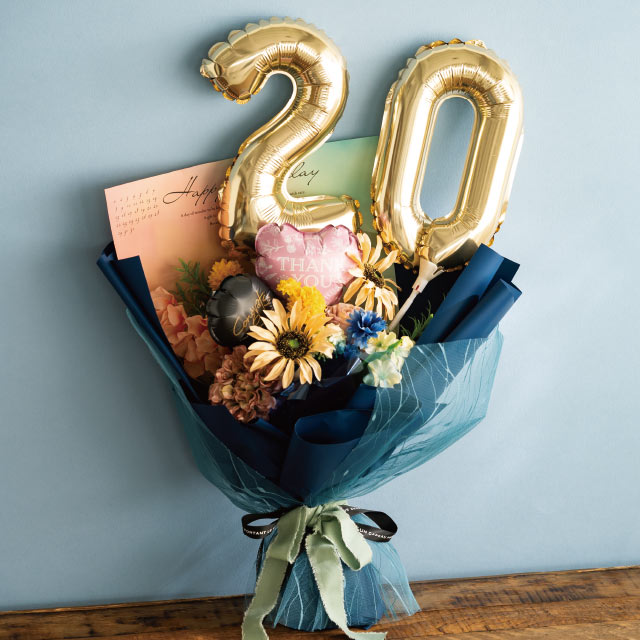 ナンバーバルーンフラワーピックセット-1／20