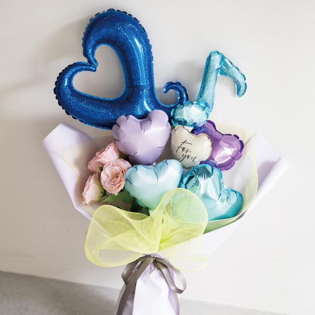 バルーンフラワーピックLL-4/ハートブルー ハートブルー W260×D80×H230(全長770)