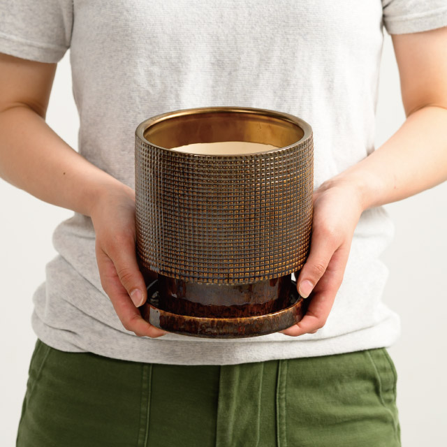 ハンドメイドアートフラワーポット-36 直径155(115)×H160(4寸)