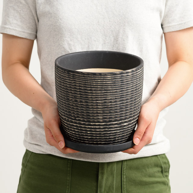 ハンドメイドアートフラワーポット-39 直径195(155)×H180(5寸)