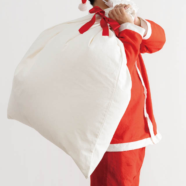 無地レッドリボン付巾着バッグ-LL W950×H1050