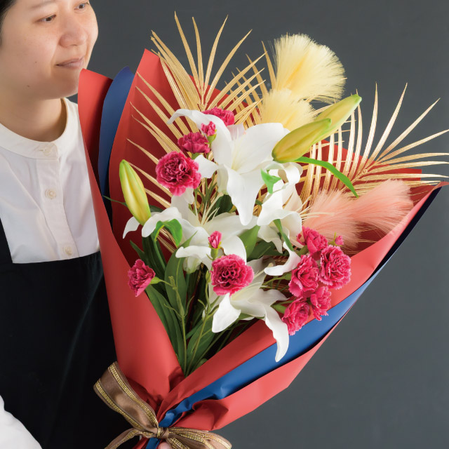 パンパスデコレーションスプレー-4/ピンク ピンク W130×約H290(全長約590)