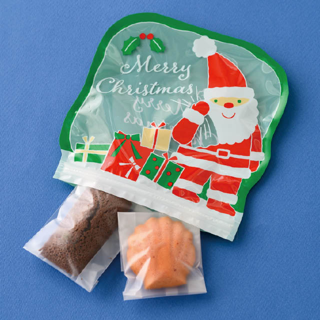 サンタダイカットジップ付バッグ-S サンタ W185×H185
