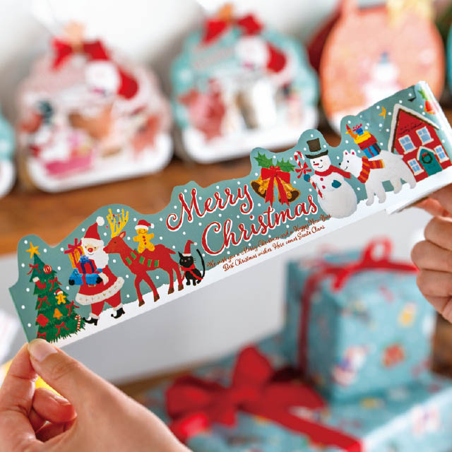 クリスマスオイルパステルシール付ロール棚ポスター-1 59mm幅