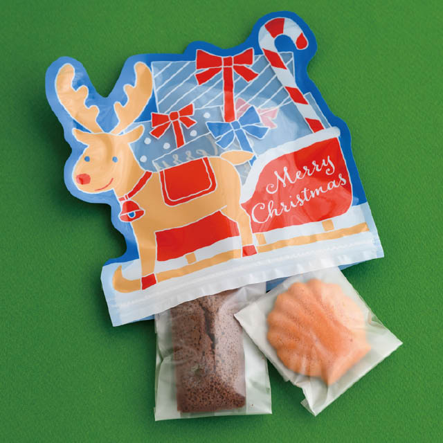 トナカイダイカットジップ付バッグ-S トナカイ W185×H185