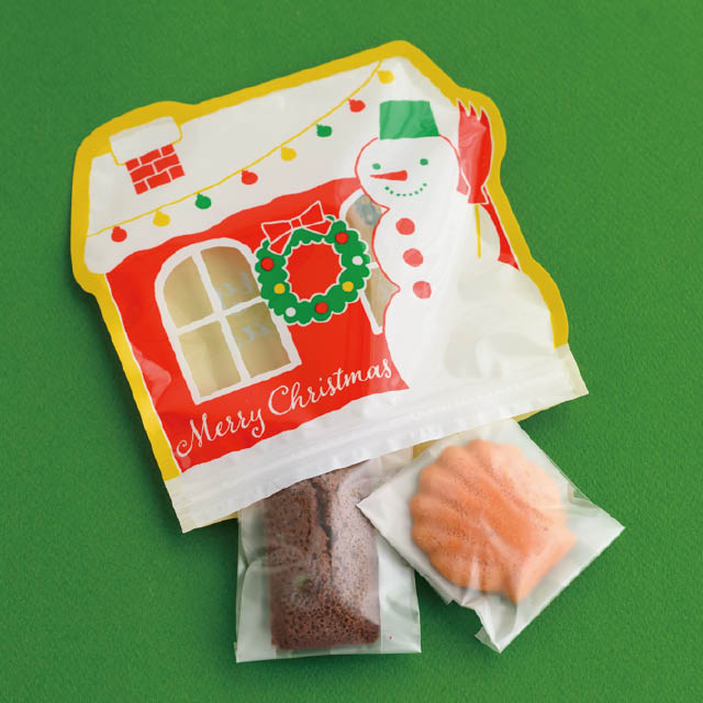 雪だるまダイカットジップ付バッグ-S 雪だるま W185×H185