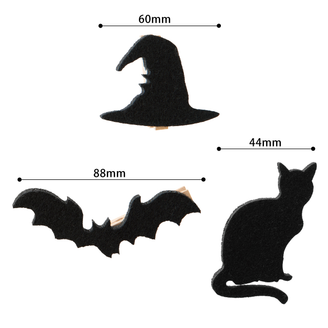 ハロウィンフェルトクリップ 2 コウモリ コウモリ ラッピング用造花 小物 雑貨 ギフト ラッピング用品 包装資材通販 Heads ヘッズ