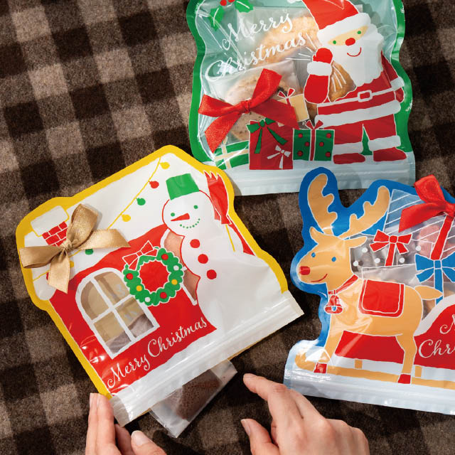 雪だるまダイカットジップ付バッグ-S 雪だるま W185×H185