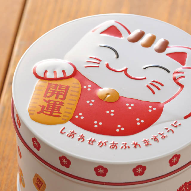 えんぎものギフト缶-1/招きねこ 直径108×H76