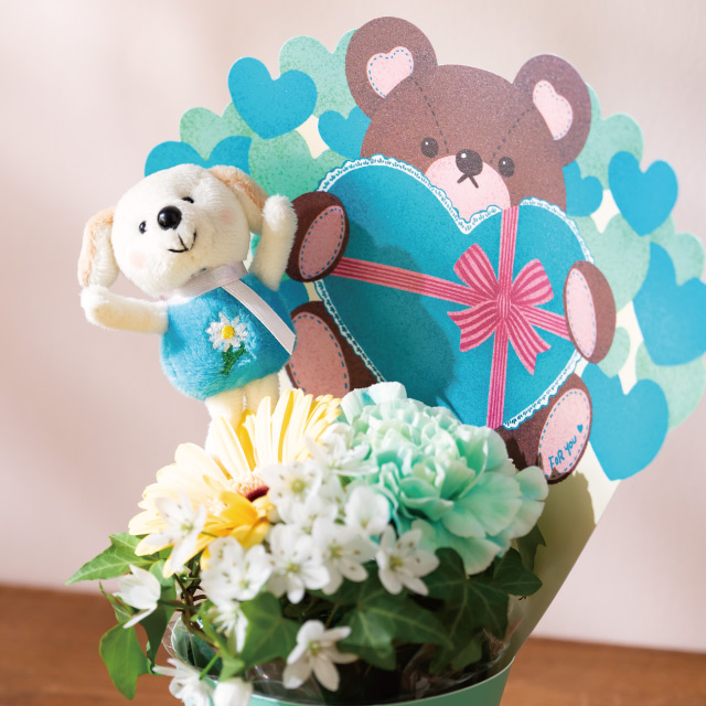 ラブリーマスコットフラワーピック-18/イヌ イヌアソート:W60×D40×H115(全長450)