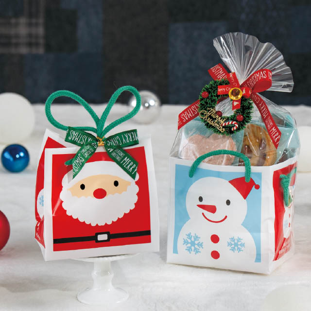 クリスマスハッピーサンタ&スノーマンキューブバッグ-2 W120×D90×H120