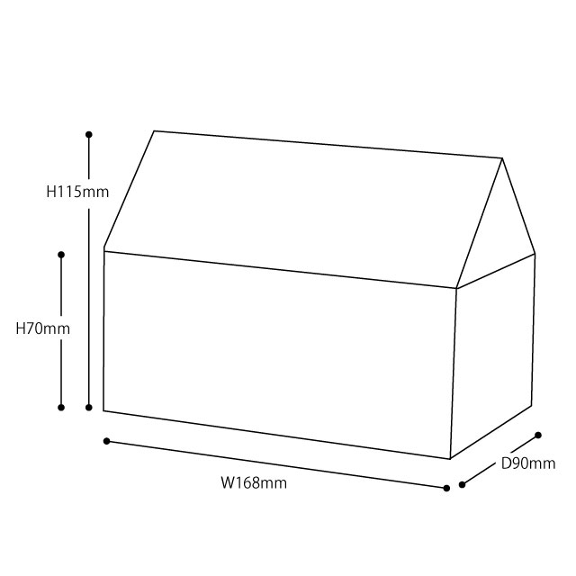 ハウスギフトBOX(アップルレッド)-M(W168×D90×H115(レッド