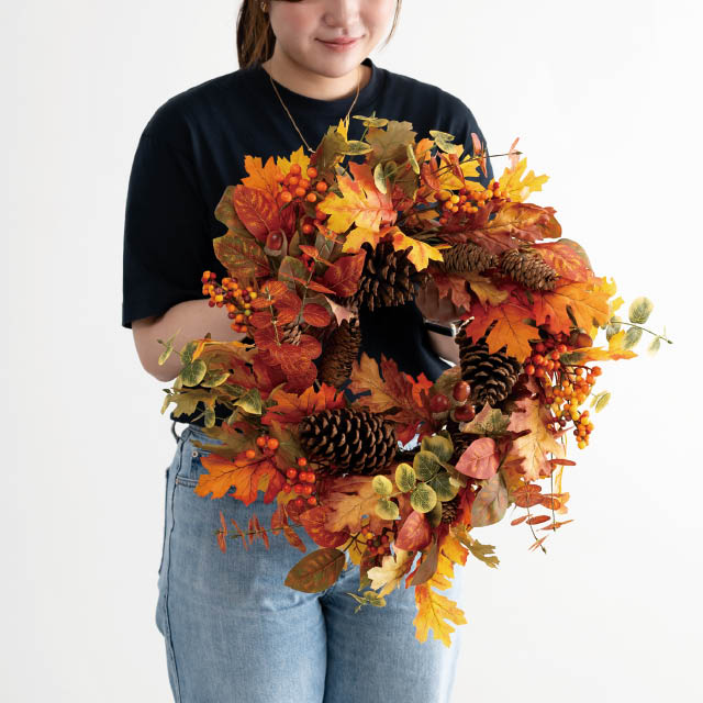 オータムデコレーションリース-2 直径約600×D160