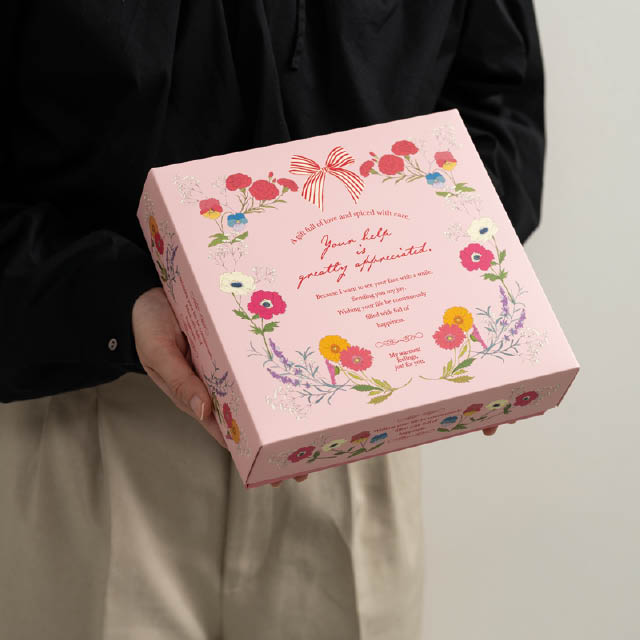 ブルーミーフラワーギフトボックス-L W203×D190×H62