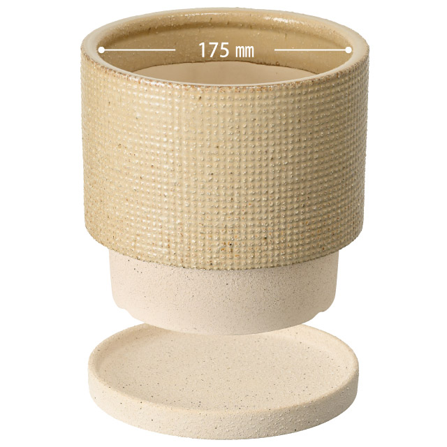 ハンドメイドアートフラワーポット-33 直径195(155)×H185(5寸)