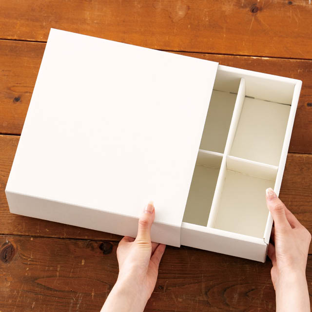 無地オフホワイトスリーブボックス-3 オフホワイト W229×D239×H80