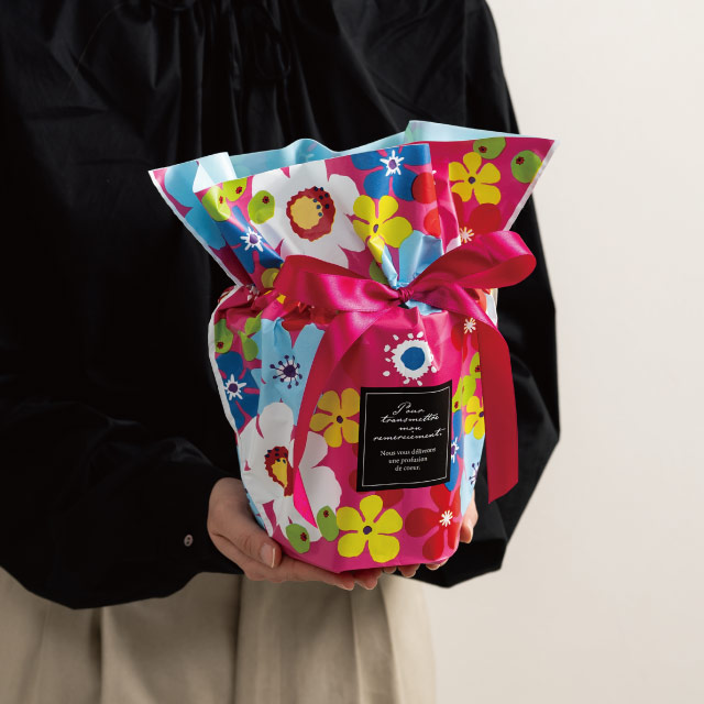 ポップフラワーリボン付ポットカバー-5【3/3発売予定】 W410(205)×D120×H265