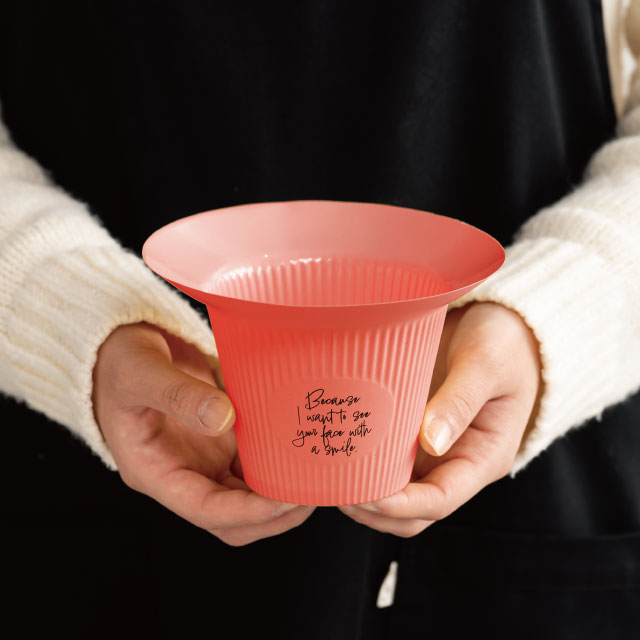 リブラインフラワーポット-3/マットピンク マットピンク 直径145(65)×H100