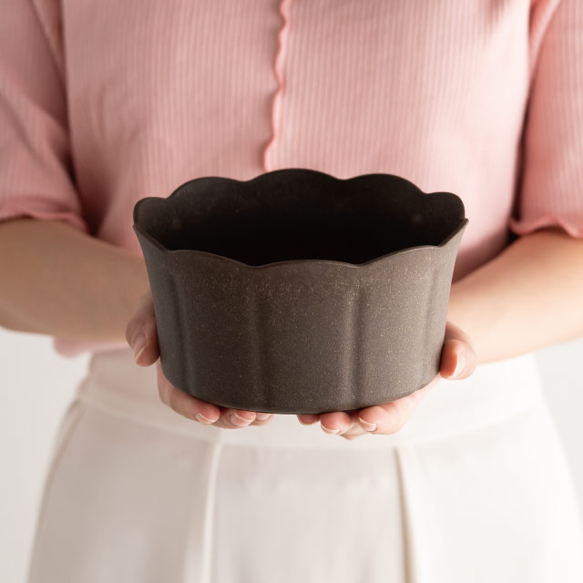 ウッディクラウドフラワーアレンジポット-L/ブラウン ブラウン 直径150(123)×H80