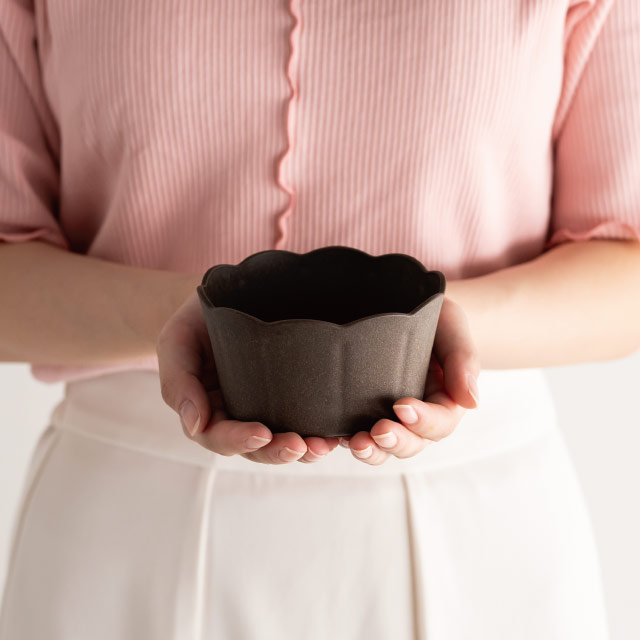 ウッディクラウドフラワーアレンジポット-S/ブラウン ブラウン 直径105(83)×H60