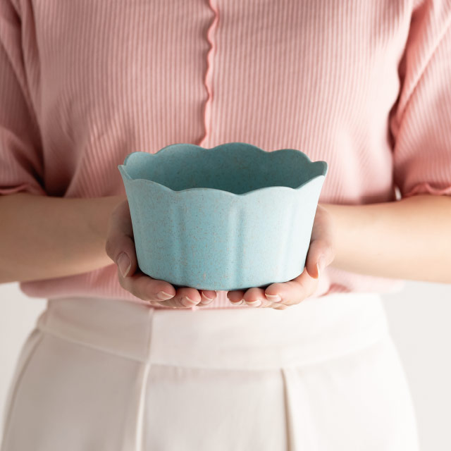 ウッディクラウドフラワーアレンジポット-M/ミントブルー ミントブルー 直径125(98)×H70