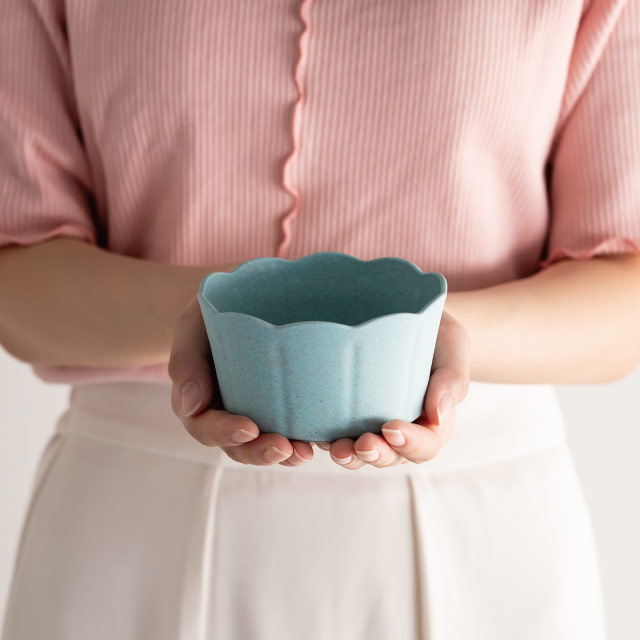 ウッディクラウドフラワーアレンジポット-S/ミントブルー ミントブルー 直径105(83)×H60