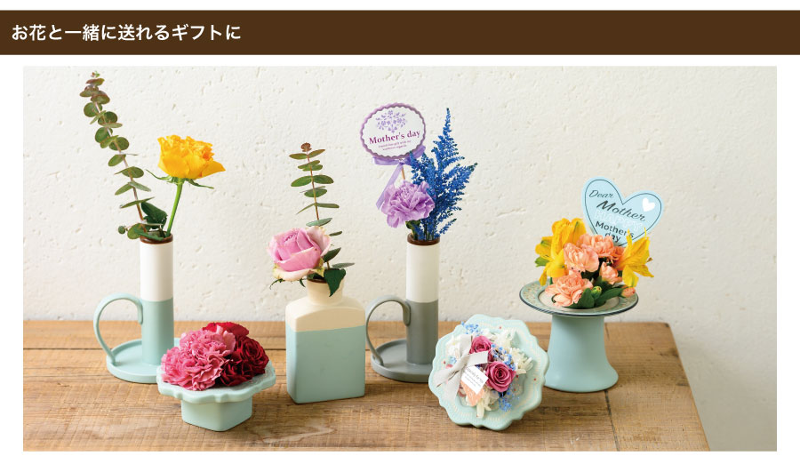 ボトル型花瓶ハンドメイドプリントフラワーベース-19/陶器製