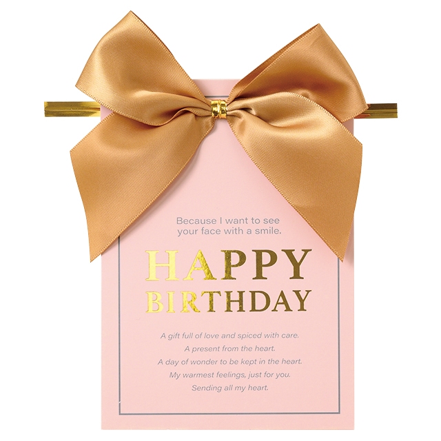 誕生日バースデイリボン付ビッグワイヤータイ-1/ピンク｜ギフト、ラッピング用品、包装資材通販 HEADS ヘッズ