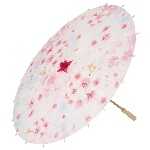 さくらデコレーション和傘-1/水色