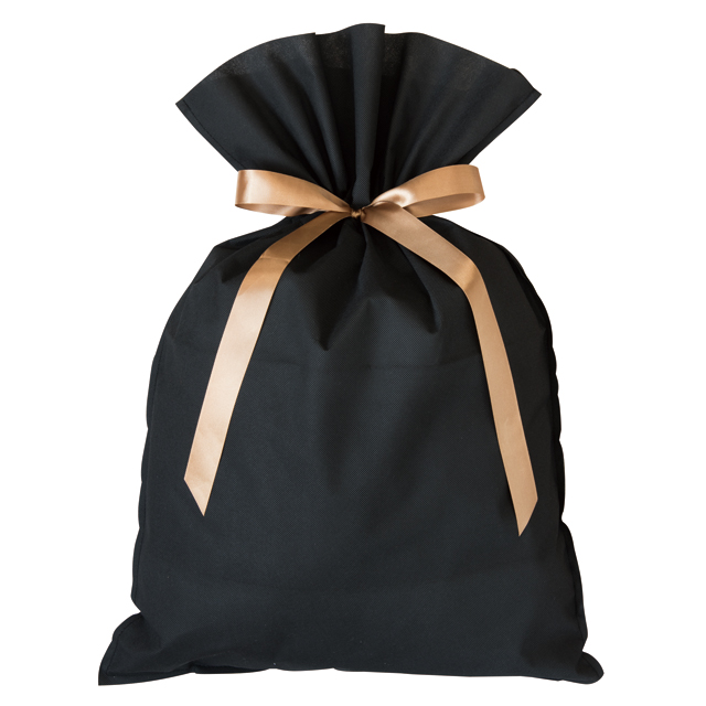不織布リボン付バッグブラック-L(L ブラック): ラッピング袋・ギフトバッグ｜ギフト、ラッピング用品、包装資材通販 HEADS ヘッズ