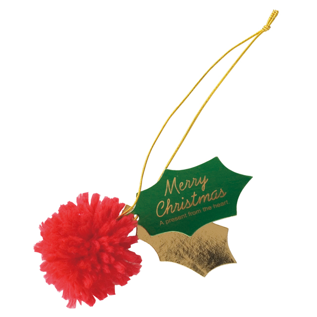 ハンドメイドクリスマスぽんぽん付ゴムタッグ