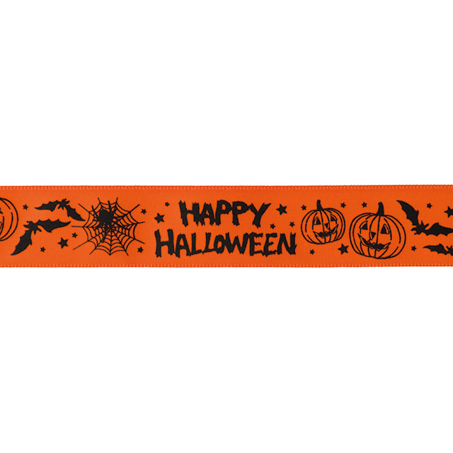 アメリカンハロウィンプリントサテンリボン-1