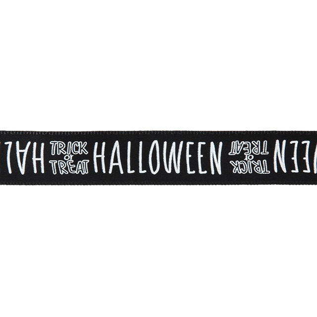 ハロウィンレタープリントサテンリボン-1