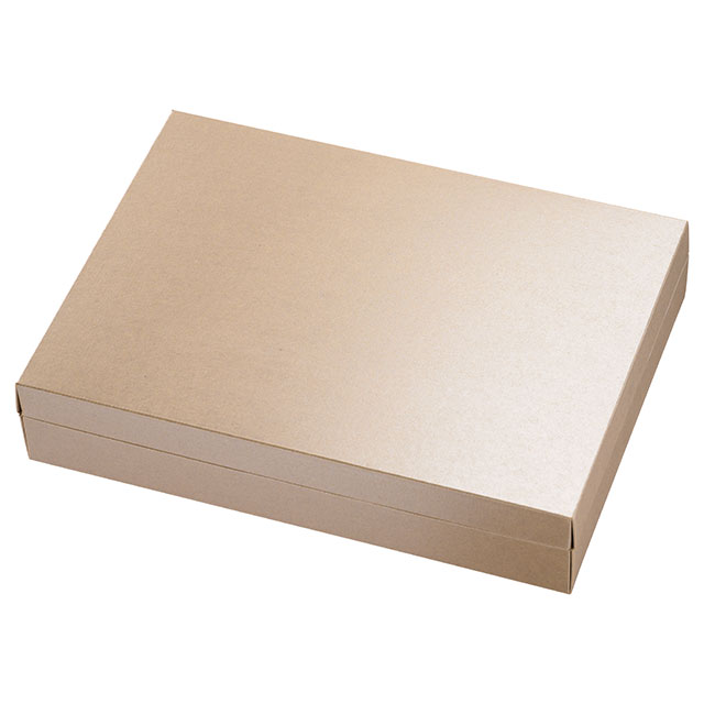 無地メタリックベージュギフトBOX-M