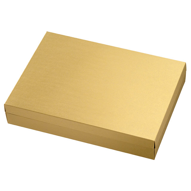 無地メタリックゴールドギフトBOX-L