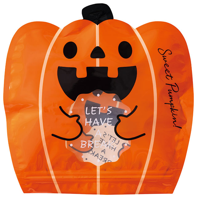 パンプキンハロウィンダイカットジップ付バッグ-S