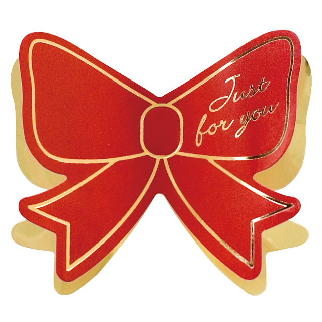 ポップアップシール レッドリボン シール ギフト ラッピング用品 包装資材通販 Heads ヘッズ