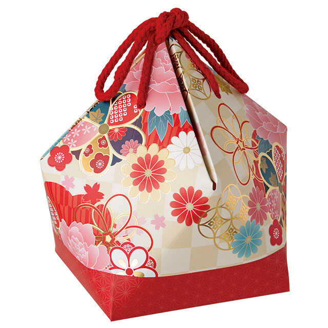 和風ギフトボックス巾着型-M/着物柄