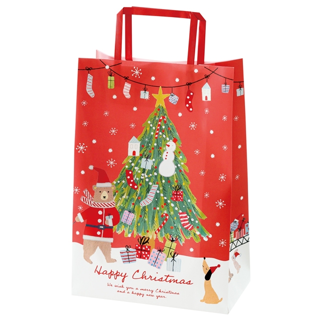 クリスマスベアラーギフトペーパーバッグ-1(W220×H310×D120): レジ袋・手提げ袋｜ギフト、ラッピング用品、包装資材通販 HEADS ヘッズ