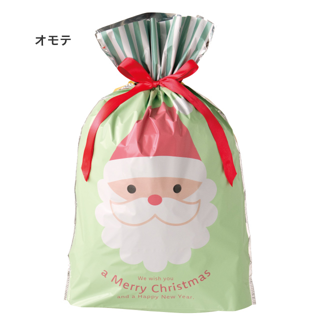 チャーミングクリスマスリボン付PEギフトバッグ-M
