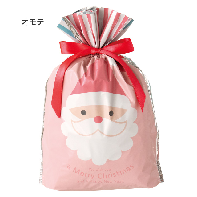チャーミングクリスマスリボン付PEギフトバッグ-S