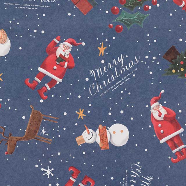 愉快なクリスマス包装紙-1