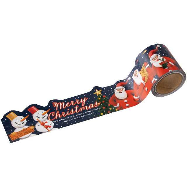 愉快なクリスマスシール付ロール棚ポスター-1