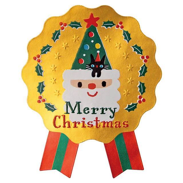 クリスマスツリーサンタリボン型シール-1