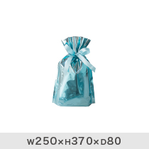 アルミ蒸着リボン付バッグ-SS/ブルー