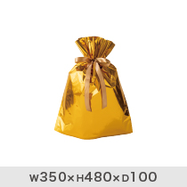 アルミ蒸着リボン付バッグ-S／ゴールド