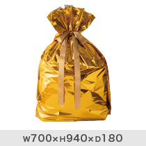 アルミ蒸着リボン付バッグ-XL/ゴールド