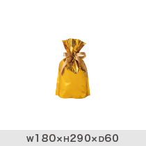 アルミ蒸着リボン付バッグ-XS／ゴールド