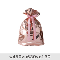 アルミ蒸着リボン付バッグ-M／ピンク